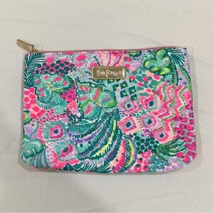 Lilly Pulitzer Vibrant Pink and Green Cosmetic Bag